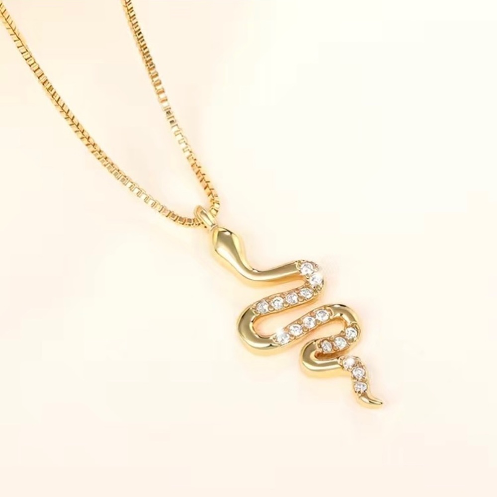 Gold Snake Chain Necklace Pendant Jewelry Stainless Steel Taylor Swift Merch